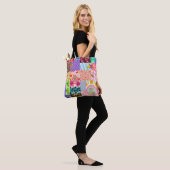 Retro Patchwork Groovy Boho Tote Bag Tasche (Am Model)