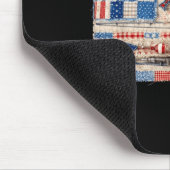 Retro-Patchwork-patriotische amerikanische Flagge  Mousepad (Ecke)