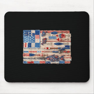 Retro-Patchwork-patriotische amerikanische Flagge Mousepad