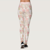 Retro Patchwork Quilt rosa Herzmuster Leggings (Rückseite)