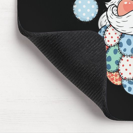 Retro Patchwork Santa Claus Christmas Preppy Xmas Mousepad (Ecke)