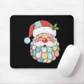 Retro Patchwork Santa Claus Christmas Preppy Xmas Mousepad (Mit Mouse)