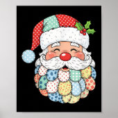Retro Patchwork Santa Claus Christmas Preppy Xmas Poster (Vorne)