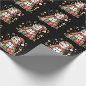 Retro-Patchwork-Schneemann Frohe Weihnachten Coque Geschenkpapier (Ecke)