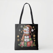 Retro-Patchwork-Schneemann Frohe Weihnachten Coque Tasche (Vorderseite)