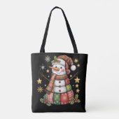 Retro-Patchwork-Schneemann Frohe Weihnachten Coque Tasche (Rückseite)