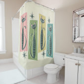 Retro Patchwork Tabbies ©studioxtin Duschvorhang (Beispiel)