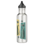 Retro Patchwork Tabbies ©studioxtin Edelstahlflasche (Rechts)