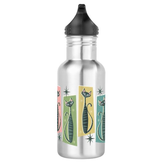 Retro Patchwork Tabbies ©studioxtin Edelstahlflasche (Rechts)