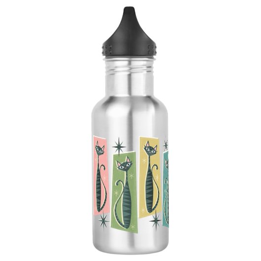 Retro Patchwork Tabbies ©studioxtin Edelstahlflasche (Links)