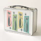 Retro Patchwork Tabbies ©studioxtin Metall Brotdose (Rückseite)