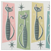 Retro Patchwork Tabbies ©studioxtine 2019 Stoff (Nahaufnahme)