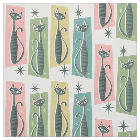 Retro Patchwork Tabbies ©studioxtine 2019 Stoff (Muster)