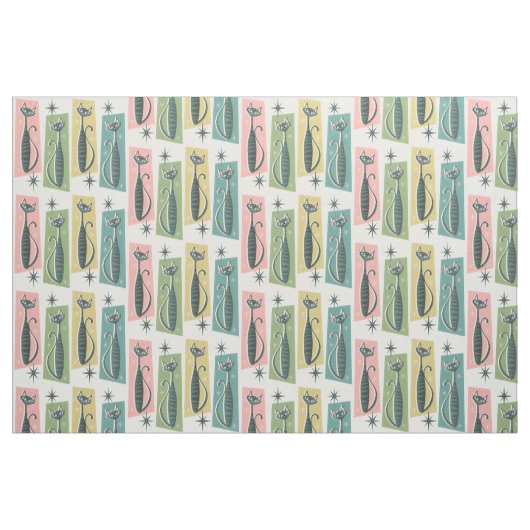 Retro Patchwork Tabbies ©studioxtine 2019 Stoff (Fat Quarter (45,7 x 55,9 cm))