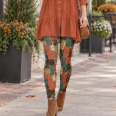 Retro-Patchwork-Tierdruck Leggings