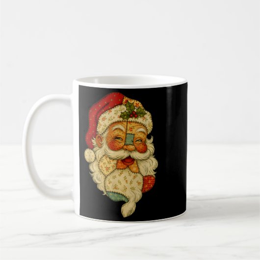 Retro Patchwork Weihnachten Weihnachten Preppy Mer Kaffeetasse (Links)