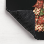 Retro-Patchwork-Weihnachtsbaum Vintage Frohe Weihn Mousepad (Ecke)