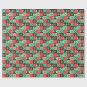 Retro-Patchwork-Weihnachtsmuster Geschenkpapier (Flach)