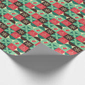 Retro-Patchwork-Weihnachtsmuster Geschenkpapier (Ecke)