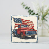 Retro Patriot Auto: Vintager Ruhm Feiertagskarte (Stehend Vorderseite)