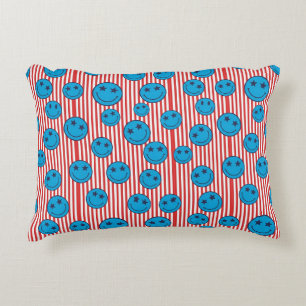 Retro Patriot Smiley Gesicht Dekokissen