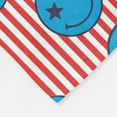 Retro Patriot Smiley Gesicht Fleecedecke (Ecke)