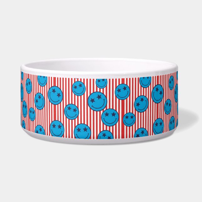 Retro Patriot Smiley Gesicht Napf (Vorderseite)