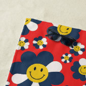 Retro Patriot Smiley Gesicht Strandtuch (Beispiel)