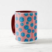Retro Patriot Smiley Gesicht Tasse (Vorderseite Links)