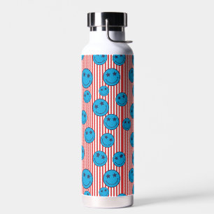 Retro Patriot Smiley Gesicht Trinkflasche