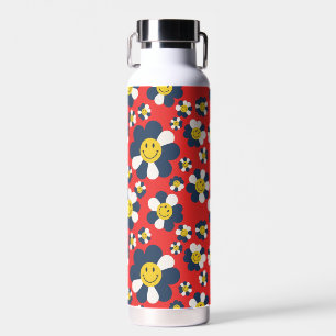 Retro Patriot Smiley Gesicht Trinkflasche