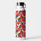 Retro Patriot Smiley Gesicht Trinkflasche (Rückseite)