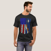 Retro Patriotic American Marshall Islands Flag Di T-Shirt (Vorne ganz)