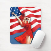 Retro Patriotic Button-up Girl Mousepad (Mit Mouse)