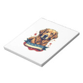 Retro Patriotic Golden Retriever Engraving Tee 4 Notizblock (Rotiert)