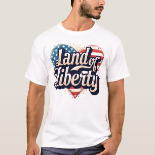 Retro Patriotic Heart Flag Gen Z - Land der Freihe T-Shirt