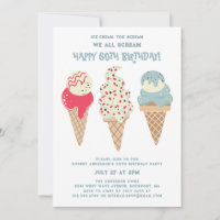 Retro Patriotic Ice Cream Cone 60. Geburtstag