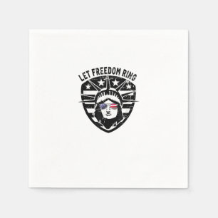 Retro Patriotic Lass Freedom Ring 4. Juli Serviette