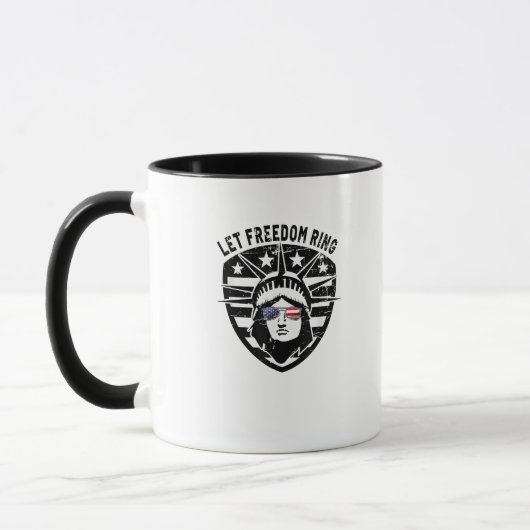 Retro Patriotic Lass Freedom Ring 4. Juli Tasse (Links)