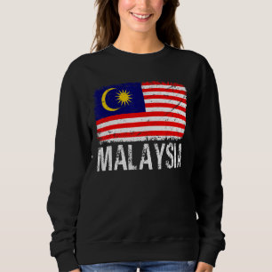 Retro Patriotic Men - Die malaysische Flagge leide Sweatshirt