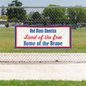 Retro Patriotic Rot Weißer Gott segne Amerika Banner (Insitu)