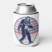 Retro Patriotic Sasquatch | 4. Juli Bigfoot Dosenkühler (Kanne Rückseite)