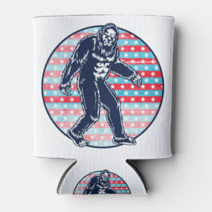 Retro Patriotic Sasquatsch 4. Juli Bigfoot Dosenkühler