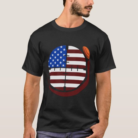 Retro Patriotic Trap Sporting Clays Shooting T-Shirt (Vorderseite)