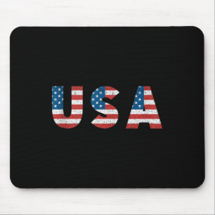 Retro Patriotic US National American Flag 20. Ja Mousepad