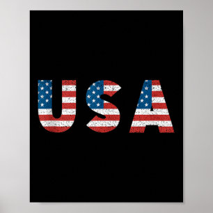 Retro Patriotic US National American Flag 20. Ja Poster