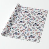 Retro Patriotic USA 4. Juli Geschenkpapier (Ungerollt)