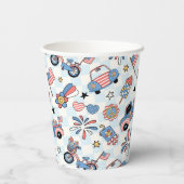 Retro Patriotic USA 4. Juli Pappbecher (Rückseite)