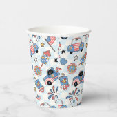 Retro Patriotic USA 4. Juli Pappbecher (Rechts)