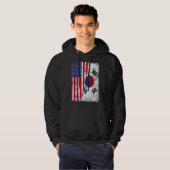 Retro Patriotic USA Flag Südkorea Fahne Hoodie (Vorne ganz)